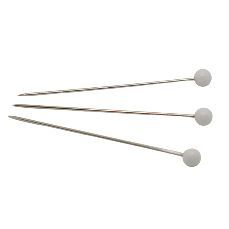 Épingles à tête de verre 48 x 0,80 mm