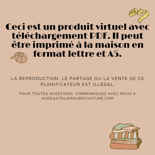 Planificateur de couture