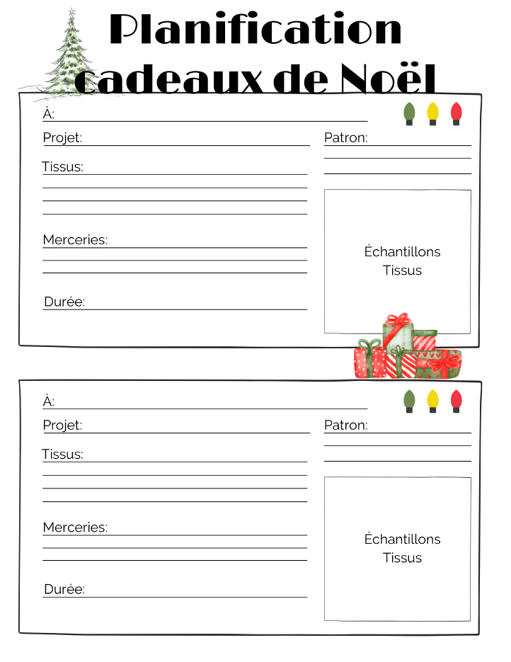 Fichier de planification des cadeaux de Noël
